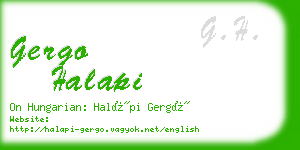 gergo halapi business card